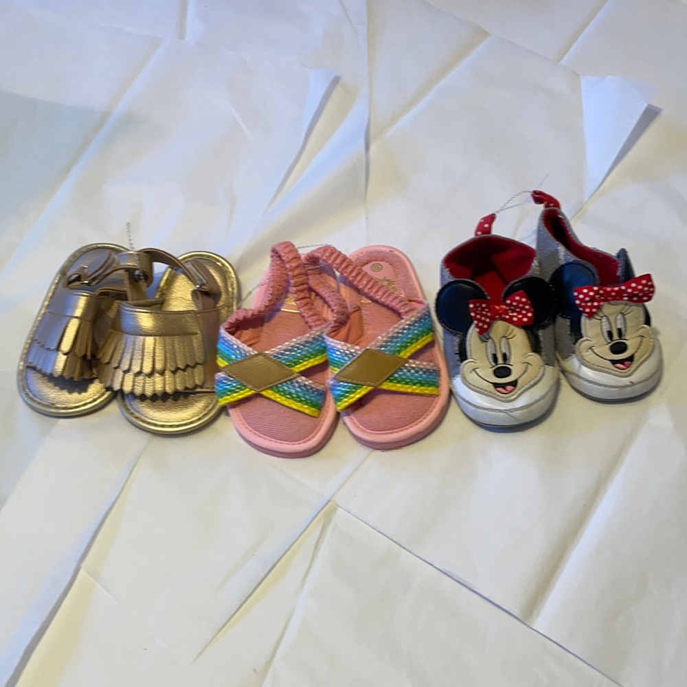 BABY SHOES 9 MTHS 3 FOR 13 STILL GOOD CONDITION